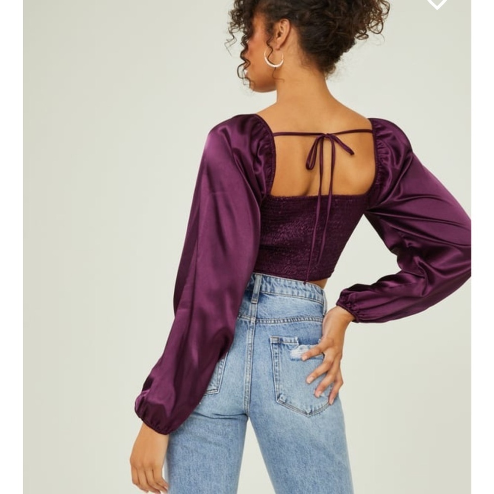New with tags Altar’d state calli satin corset top in plum - Picture 3 of 4